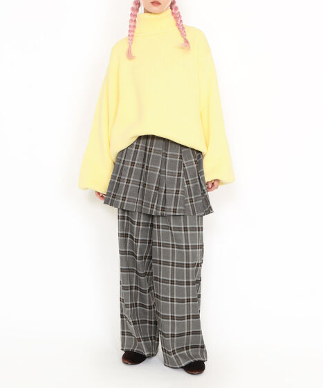 ボックスプリーツチェックミニスカート[商品：PN24AW-015