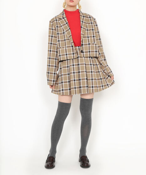 ボックスプリーツチェックミニスカート[商品：PN24AW-015] - PUNYUS