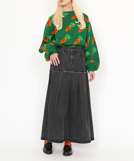 デニム プリーツ ロングスカート 7aaa0149cb0309841ac04e7c17c1b6