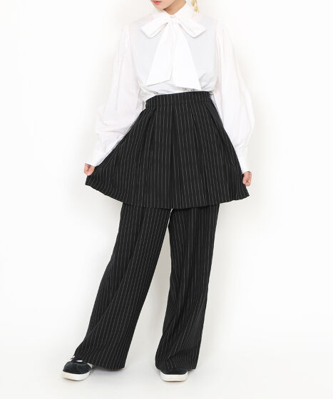 ピンストライプボックスプリーツミニスカート[商品：PN24AW-023