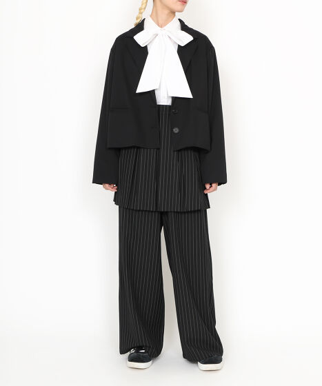ピンストライプボックスプリーツミニスカート[商品：PN24AW-023