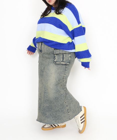 vintage マルチボーダー　コート マルチボーダーオーバーニット[商品：PN24AW-054] - PUNYUS Online