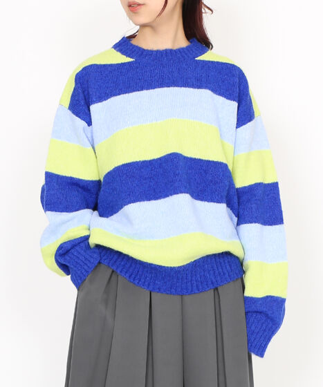 RYETENDER/24AW/FAILE TOP/ニット/0/ナイロン/BLU/ボーダー/24AW-RT017 ライテンダー RYE TENDER フェイル トップ FAILE TOP ニット