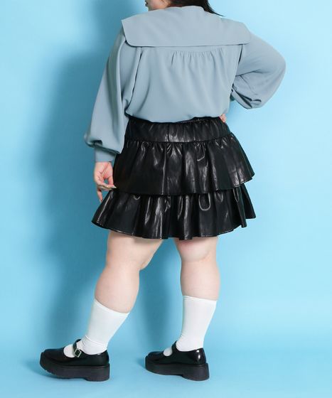 合皮ティアードミニスカート[商品：PN24AW-064] - PUNYUS Online Store