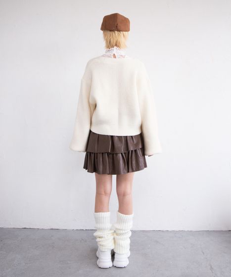 合皮ティアードミニスカート[商品：PN24AW-064] - PUNYUS Online Store
