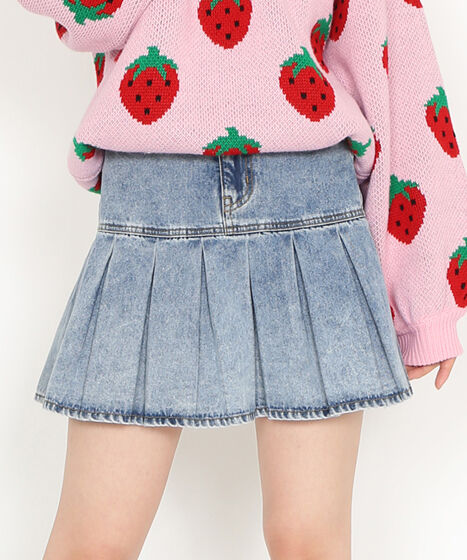 プリーツヘムデニムミニスカート[商品：PN24SS-038] - PUNYUS Online