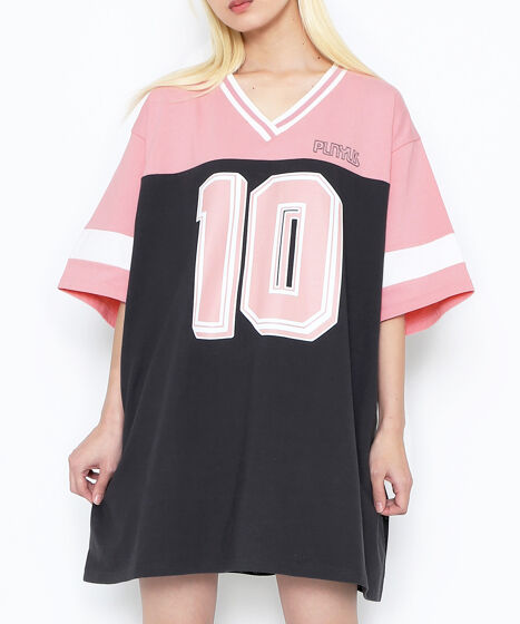 tシャツ 「ampm」レース切替ナンバリングユニホームトップス レディース 6be2bb3d739aa21a6008acb9701ff5