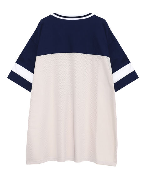 tシャツ 「ampm」レース切替ナンバリングユニホームトップス レディース 6be2bb3d739aa21a6008acb9701ff5