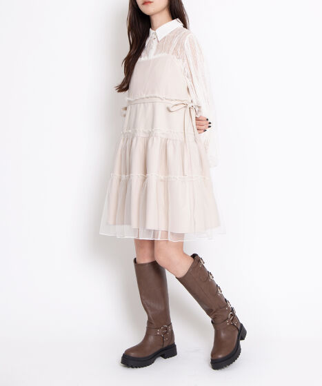 パフスリーブレースシャツ[商品：PN24SS-041] - PUNYUS Online Store