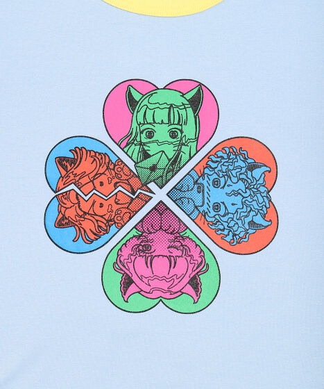 恋愛しようぜ若者ピチリンガーTシャツ[商品：PN24SS-105] - PUNYUS