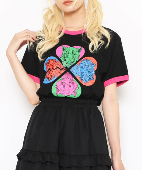 恋愛しようぜ若者ピチリンガーTシャツ[商品：PN24SS-105] - PUNYUS