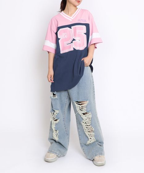 ダメージデニムワイドパンツ[商品：PN24SS-063] - PUNYUS Online Store