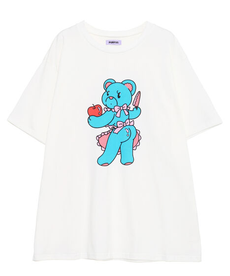 プニュズ　ひろ ベアプリントビッグTシャツ[商品：PN24SS-064] - PUNYUS Online
