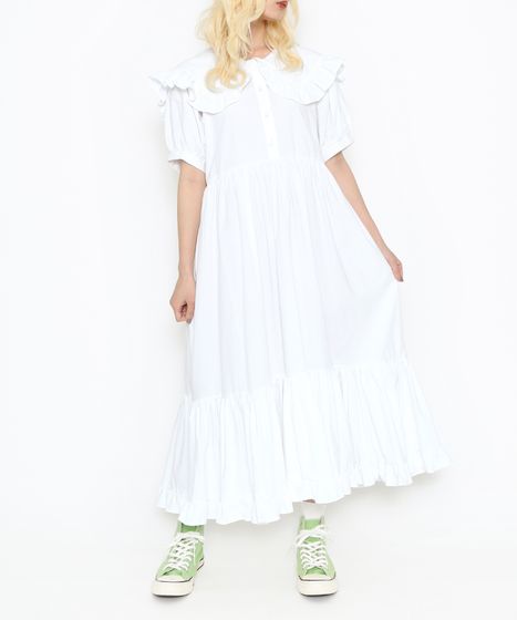 ビッグカラーフリルロングワンピース[商品：PN24SS-068