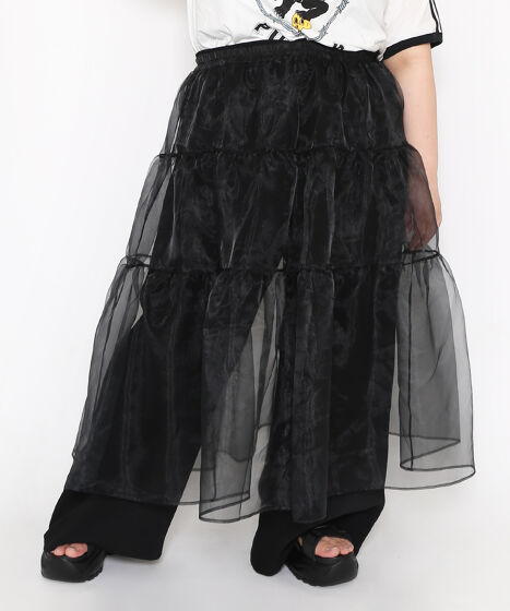 オーガンジーティアードスカート[商品：PN24SS-071] - PUNYUS