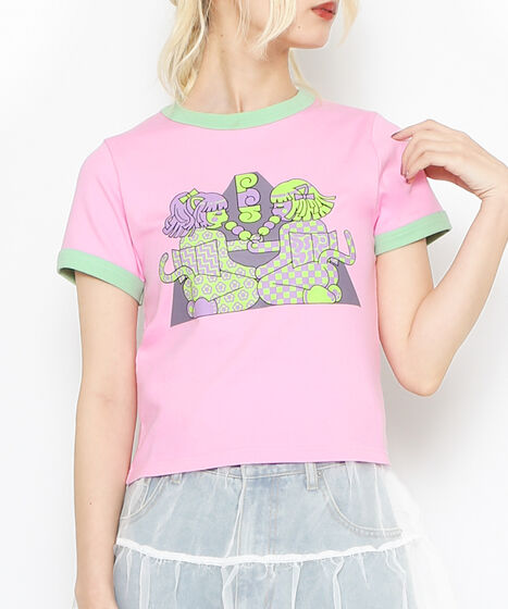 わたしたちJAPANgirlsピチリンガーTシャツ[商品：PN24SS-080