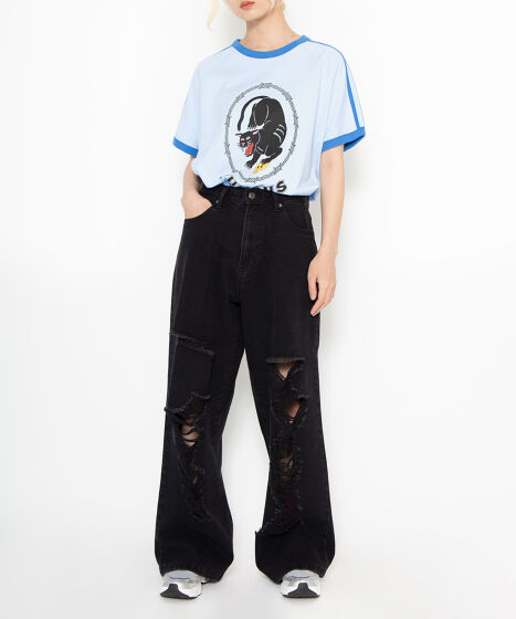 虎84 ブラックパンサーラインリンガーTシャツ[商品：PN24SS-084