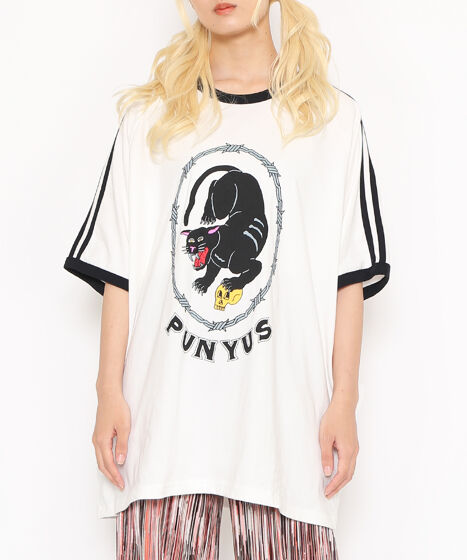 Aho&younger brother リンガーTシャツ 白 黒 CROSS & STITCH リンガーTシャツ 名入れ 刺繍 CROSS&STITCH