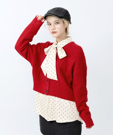 ケーブルニットカーディガン[商品：PN25AW-009] - PUNYUS Online Store