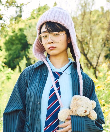 FUMIE TANAKA 耳あて付きニット帽 FUMIE TANAKA ear cover knit cap ベージュ 【公式通販】