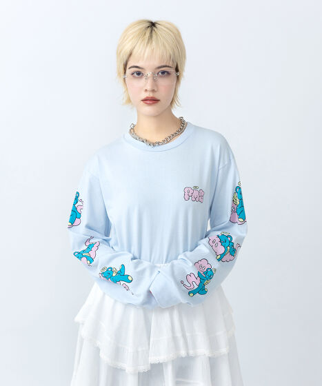 ベアスリーブプリントロンT[商品：PN25AW-015] - PUNYUS Online Store