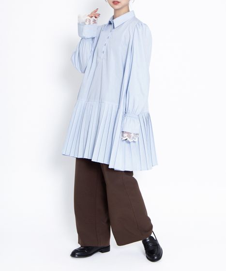 プリーツヘムシャツワンピース[商品：PN25AW-016] - PUNYUS Online