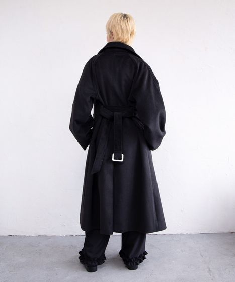 00sアーカイブNOVESPACIO ブラック ロングコートマキシ丈 ダブルロングコート[商品：PN25AW-020] - PUNYUS Online Store / 公式通販