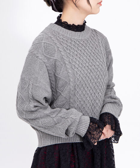 yuyu　ニット　グレー　サイズ　1 さっこ Pニット グレー URBAN RESEARCH DOORS ニット セーター FOX混