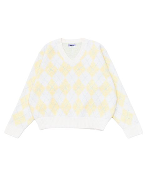 アーガイルVネックニット[商品：PN25AW-025] - PUNYUS Online Store