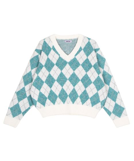 アーガイルVネックニット[商品：PN25AW-025] - PUNYUS Online Store