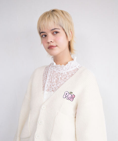 ロゴ刺繍ニットカーディガン[商品：PN25AW-026] - PUNYUS Online Store