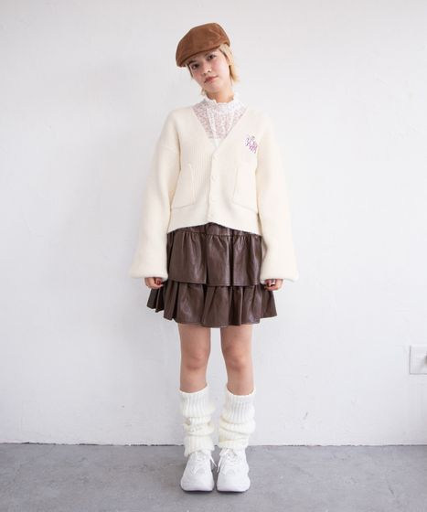 ロゴ刺繍ニットカーディガン[商品：PN25AW-026] - PUNYUS Online Store