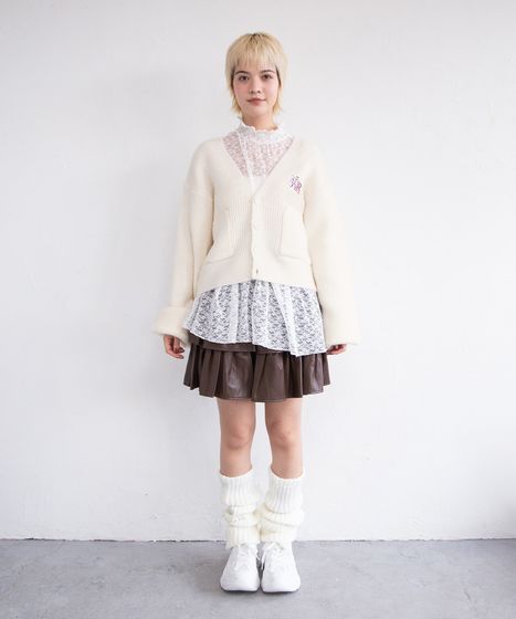 ロゴ刺繍ニットカーディガン[商品：PN25AW-026] - PUNYUS Online Store