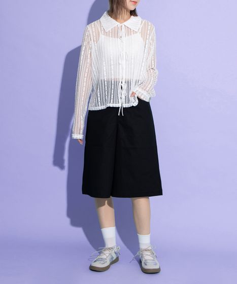 リボンレース フロントリボンレースシャツ[商品：PN25AWR-002] - PUNYUS Online