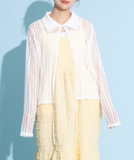 フロントリボンレースシャツ[商品：PN25AWR-002] - PUNYUS Online