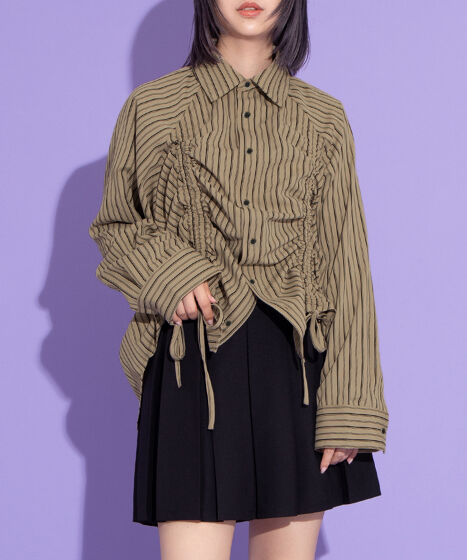 ♩さま専用 ドロストストライプシャツ[商品：PN25AWR-008] - PUNYUS Online