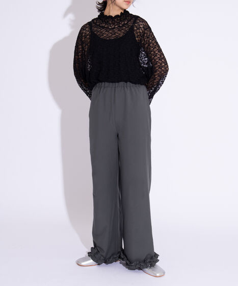 フリルスラックスパンツ[商品：PN25AWR-010] - PUNYUS Online Store