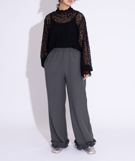 フリルスラックスパンツ[商品：PN25AWR-010] - PUNYUS Online Store