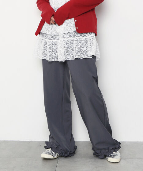 フリルスラックスパンツ[商品：PN25AWR-010] - PUNYUS Online Store