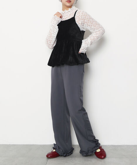 フリルスラックスパンツ[商品：PN25AWR-010] - PUNYUS Online Store