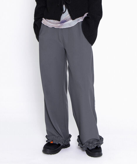 フリルスラックスパンツ[商品：PN25AWR-010] - PUNYUS Online Store