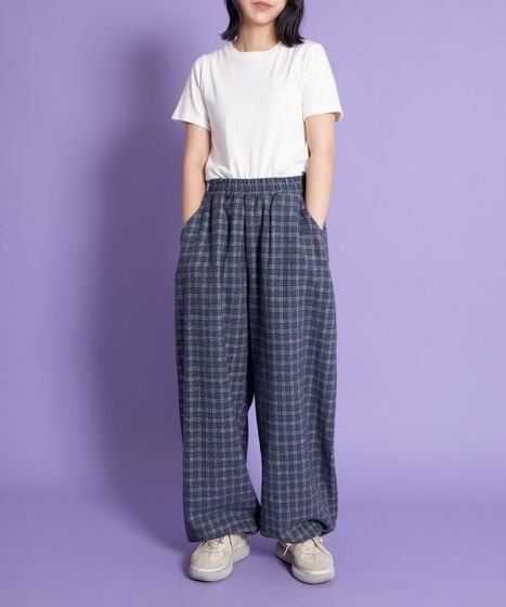 チェックワイドイージーパンツ[商品：PN25AWR-017] - PUNYUS Online
