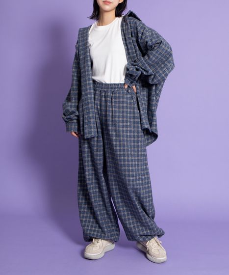 チェックワイドイージーパンツ[商品：PN25AWR-017] - PUNYUS Online