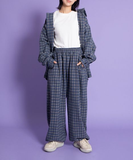 チェックワイドイージーパンツ[商品：PN25AWR-017] - PUNYUS Online