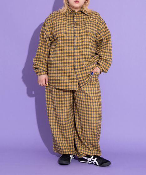チェックワイドイージーパンツ[商品：PN25AWR-017] - PUNYUS Online