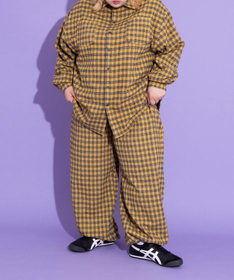 チェックワイドイージーパンツ[商品：PN25AWR-017] - PUNYUS Online