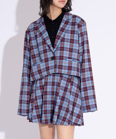 チェックショートジャケット[商品：PN25AWR-018] - PUNYUS