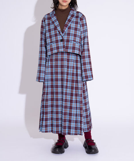 チェックプリーツロングスカート[商品：PN25AWR-019] - PUNYUS Online