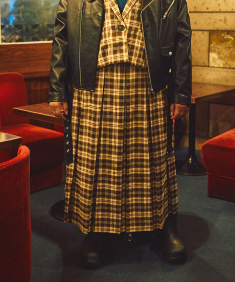 チェックプリーツロングスカート[商品：PN25AWR-019] - PUNYUS Online