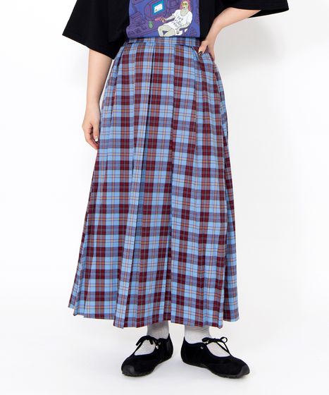 チェックプリーツロングスカート[商品：PN25AWR-019] - PUNYUS Online